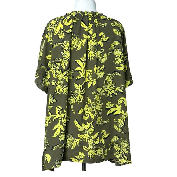 Liz Claiborne Womens Plus Size Blouse Green Print Size 2X - Picture 3 of 8